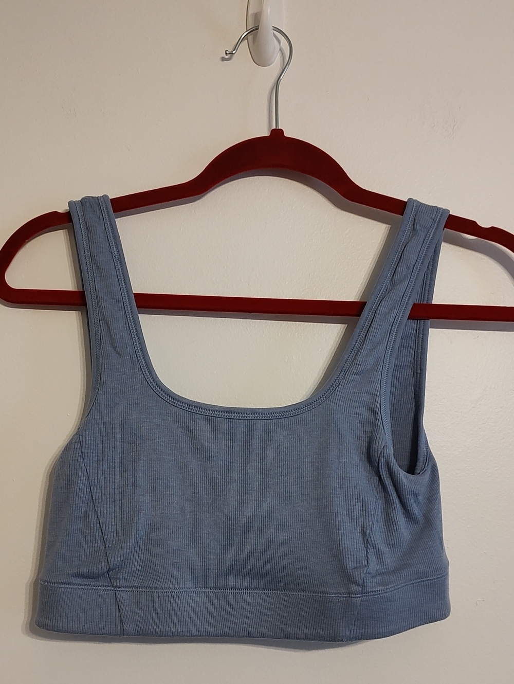 Fabletics Ribbed Sports Bra- Dusty Blue